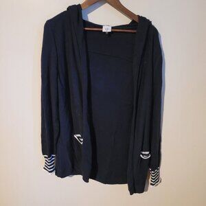 Cabi Open Front Hooded Navy Cardigan SZ XS